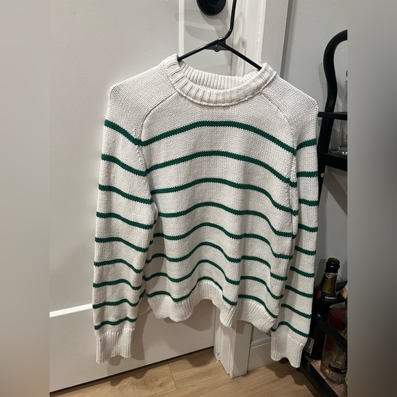 Willow & Wind White and Green Striped Sweater - Picture 4 of 5